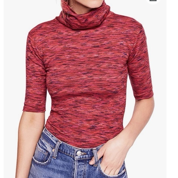 Free People Tops - NWT FREE PEOPLE Sunshine Space Dye Mock Neck Top